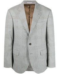 Мужской серый пиджак в шотландскую клетку от Brunello Cucinelli