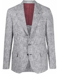 Мужской серый пиджак в шотландскую клетку от Brunello Cucinelli
