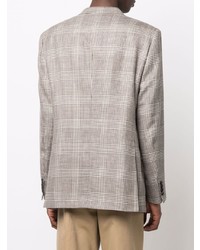 Мужской серый пиджак в шотландскую клетку от Brioni