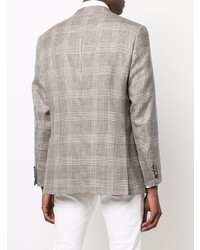 Мужской серый пиджак в шотландскую клетку от Brioni