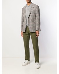 Мужской серый пиджак в шотландскую клетку от Canali