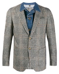 Мужской серый пиджак в шотландскую клетку от Eleventy