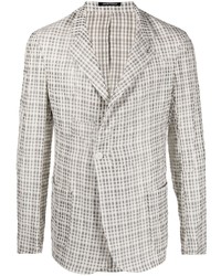 Мужской серый пиджак в шотландскую клетку от Emporio Armani