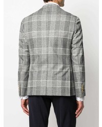 Мужской серый пиджак в шотландскую клетку от Eleventy