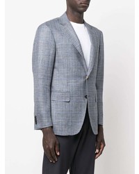 Мужской серый пиджак в шотландскую клетку от Canali