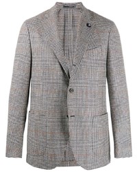 Мужской серый пиджак в шотландскую клетку от Lardini