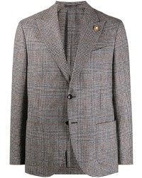 Мужской серый пиджак в шотландскую клетку от Lardini