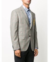 Мужской серый пиджак в шотландскую клетку от Versace