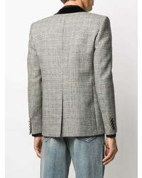 Мужской серый пиджак в шотландскую клетку от Saint Laurent