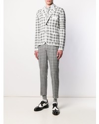 Мужской серый пиджак в шотландскую клетку от Thom Browne