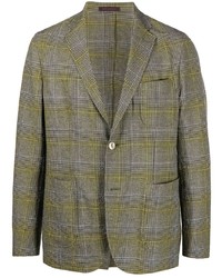 Мужской серый пиджак в шотландскую клетку от The Gigi