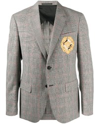 Мужской серый пиджак в шотландскую клетку от Versace