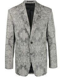Мужской серый пиджак в шотландскую клетку от Versace
