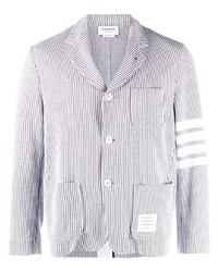 Мужской серый пиджак из жатого хлопка от Thom Browne
