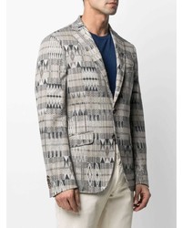 Мужской серый пиджак с геометрическим рисунком от Etro