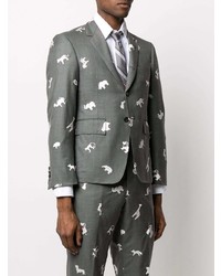 Мужской серый пиджак с принтом от Thom Browne