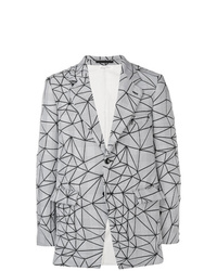 Мужской серый пиджак с принтом от Comme Des Garcons Homme Plus