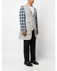 Мужской серый пиджак с принтом от Comme Des Garcons Homme Plus