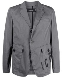 Мужской серый пиджак с принтом от DSQUARED2