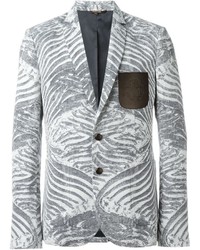 Мужской серый пиджак с принтом от Roberto Cavalli
