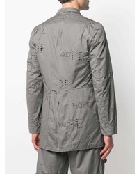 Мужской серый пиджак с принтом от Walter Van Beirendonck Pre-Owned