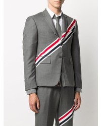 Мужской серый пиджак с принтом от Thom Browne