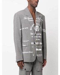 Мужской серый пиджак с принтом от MSGM