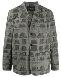 Мужской серый пиджак с принтом от Viktor & Rolf