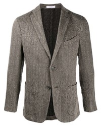 Мужской серый пиджак с узором "в ёлочку" от Boglioli