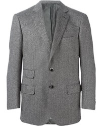 Мужской серый пиджак с узором "в ёлочку" от Brioni