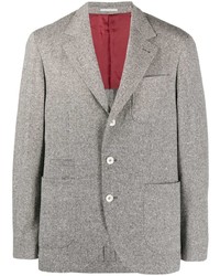 Мужской серый пиджак с узором "в ёлочку" от Brunello Cucinelli