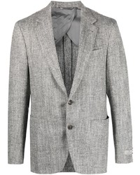 Мужской серый пиджак с узором "в ёлочку" от Canali