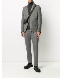 Мужской серый пиджак с узором "в ёлочку" от DSQUARED2