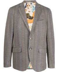 Мужской серый пиджак с узором "в ёлочку" от Etro