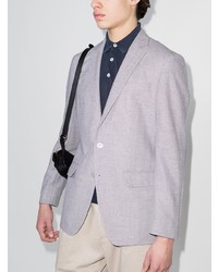 Мужской серый пиджак с узором "в ёлочку" от BOSS