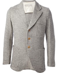 Мужской серый пиджак с узором "в ёлочку" от Haver Sack