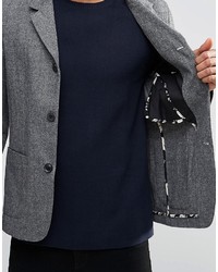 Мужской серый пиджак с узором "в ёлочку" от Farah