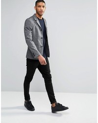 Мужской серый пиджак с узором "в ёлочку" от Farah