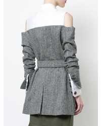 Женский серый пиджак с узором "в ёлочку" от Monse