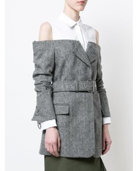 Женский серый пиджак с узором "в ёлочку" от Monse