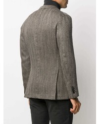 Мужской серый пиджак с узором "в ёлочку" от Boglioli