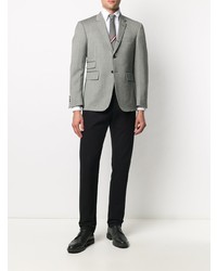 Мужской серый пиджак с узором "в ёлочку" от Thom Browne