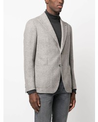 Мужской серый пиджак с узором "в ёлочку" от Tagliatore
