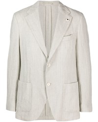 Мужской серый пиджак с узором "в ёлочку" от Lardini