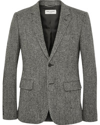 Мужской серый пиджак с узором "в ёлочку" от Saint Laurent