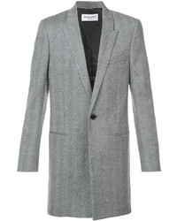 Мужской серый пиджак с узором "в ёлочку" от Saint Laurent