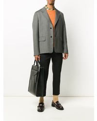 Мужской серый пиджак с узором "в ёлочку" от Prada