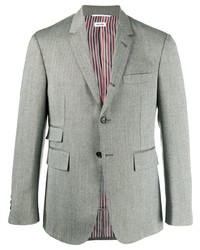 Мужской серый пиджак с узором "в ёлочку" от Thom Browne