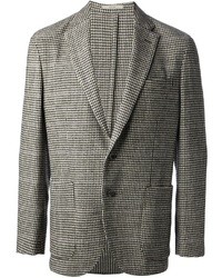 Серый пиджак с узором "гусиные лапки"