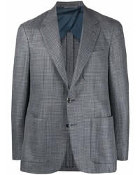 Мужской серый пиджак с узором "гусиные лапки" от Canali